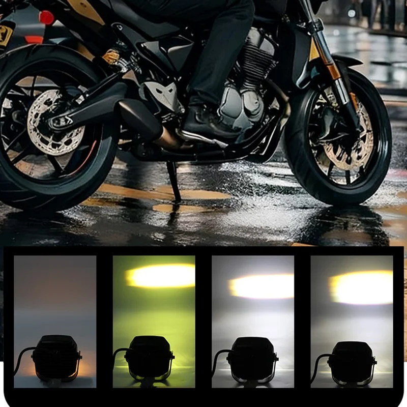 75W Car Motorcycle LED Headlight Spotlight White / Yellow Light with Flowing Yellow Signal