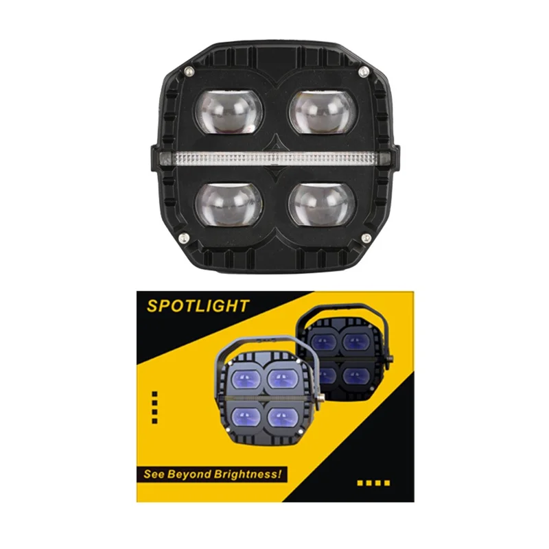 75W Car Motorcycle LED Headlight Spotlight White / Yellow Light with Flowing Yellow Signal