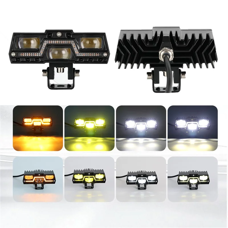 45W LED Headlight Spotlight with DRL for Car / Motorcycle Yellow White LED Light IP67 Waterproof