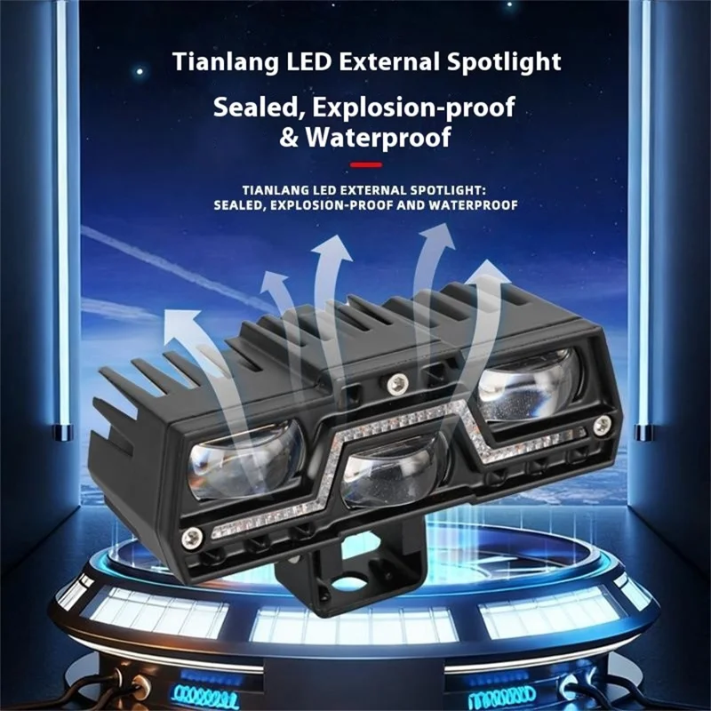 45W LED Headlight Spotlight with DRL for Car / Motorcycle Yellow White LED Light IP67 Waterproof