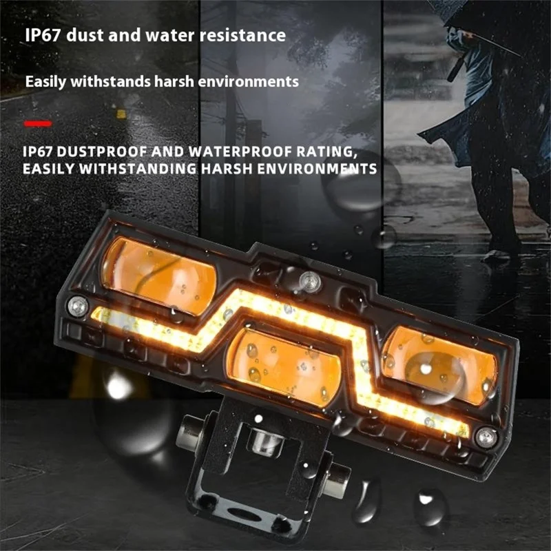 45W LED Headlight Spotlight with DRL for Car / Motorcycle Yellow White LED Light IP67 Waterproof