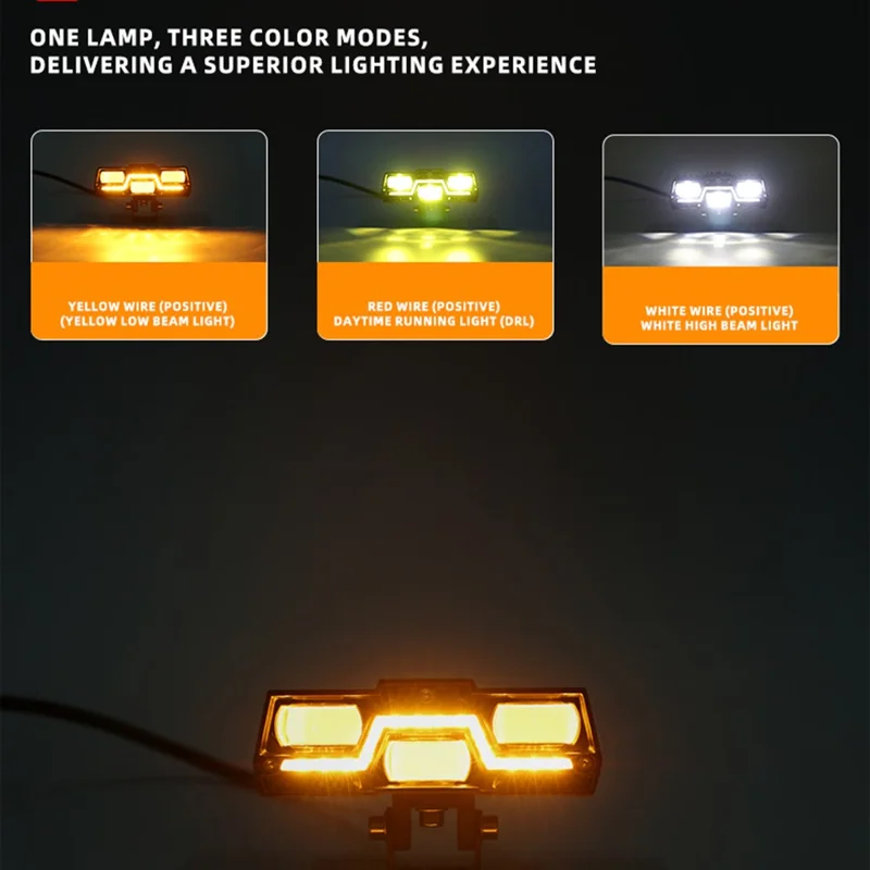 45W LED Headlight Spotlight with DRL for Car / Motorcycle Yellow White LED Light IP67 Waterproof