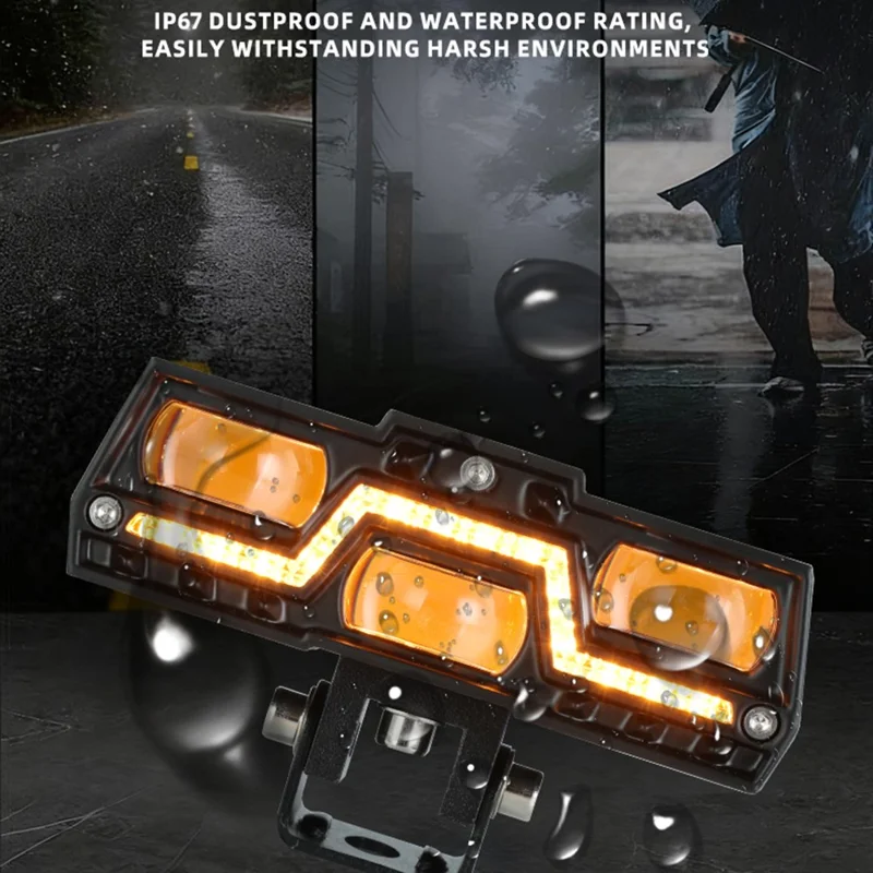 45W LED Headlight Spotlight with DRL for Car / Motorcycle Yellow White LED Light IP67 Waterproof