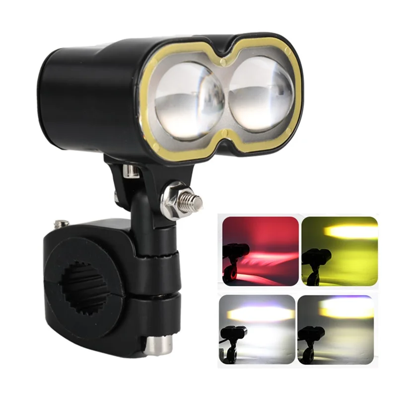 40W LED Headlight Spotlight for Car / Motorcycle Yellow / White Light Lamp with Halo Ring