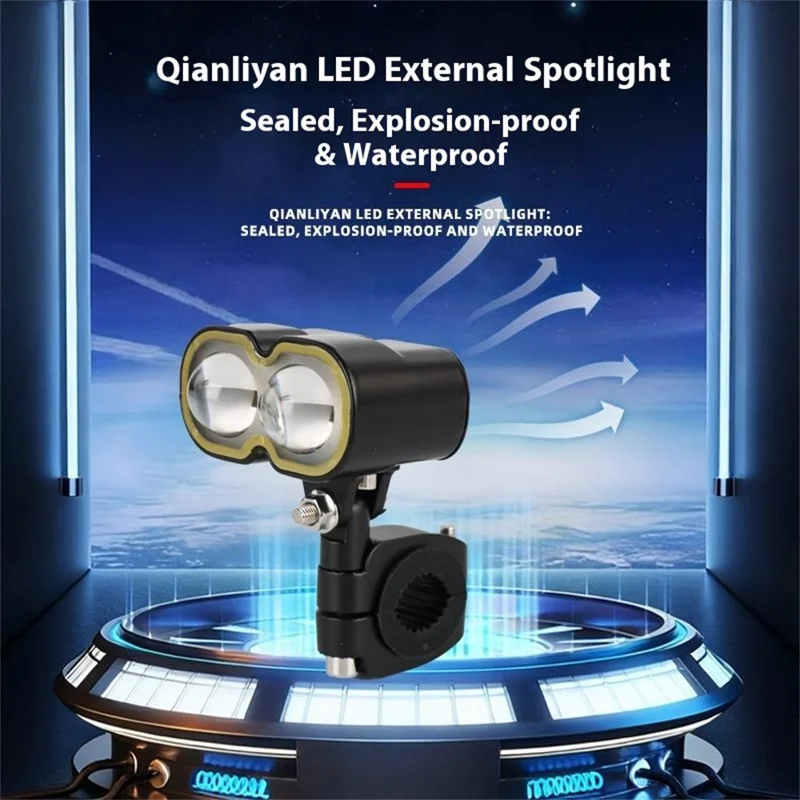 40W LED Headlight Spotlight for Car / Motorcycle Yellow / White Light Lamp with Halo Ring