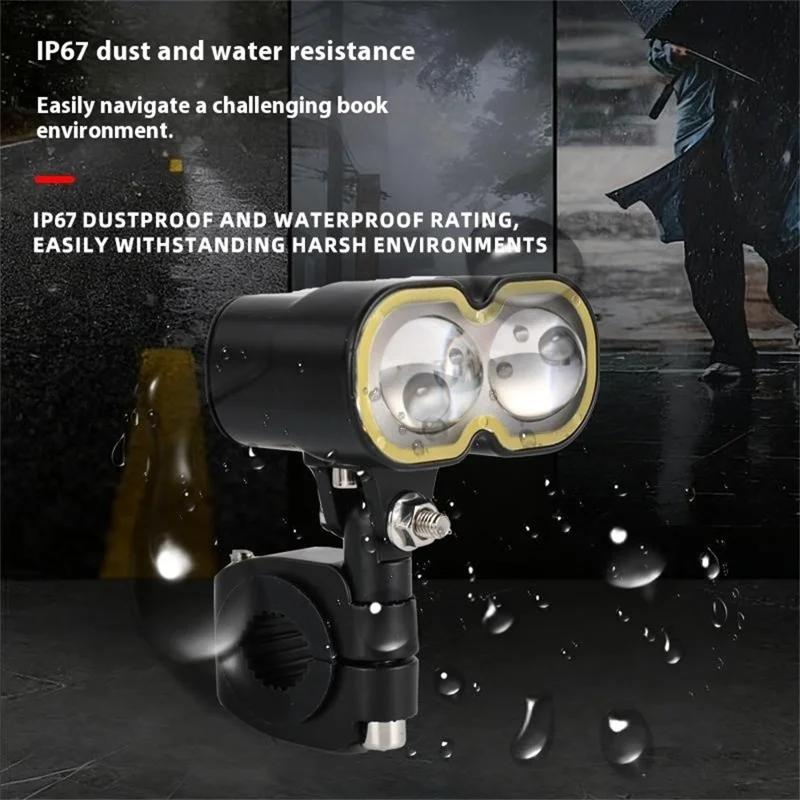40W LED Headlight Spotlight for Car / Motorcycle Yellow / White Light Lamp with Halo Ring