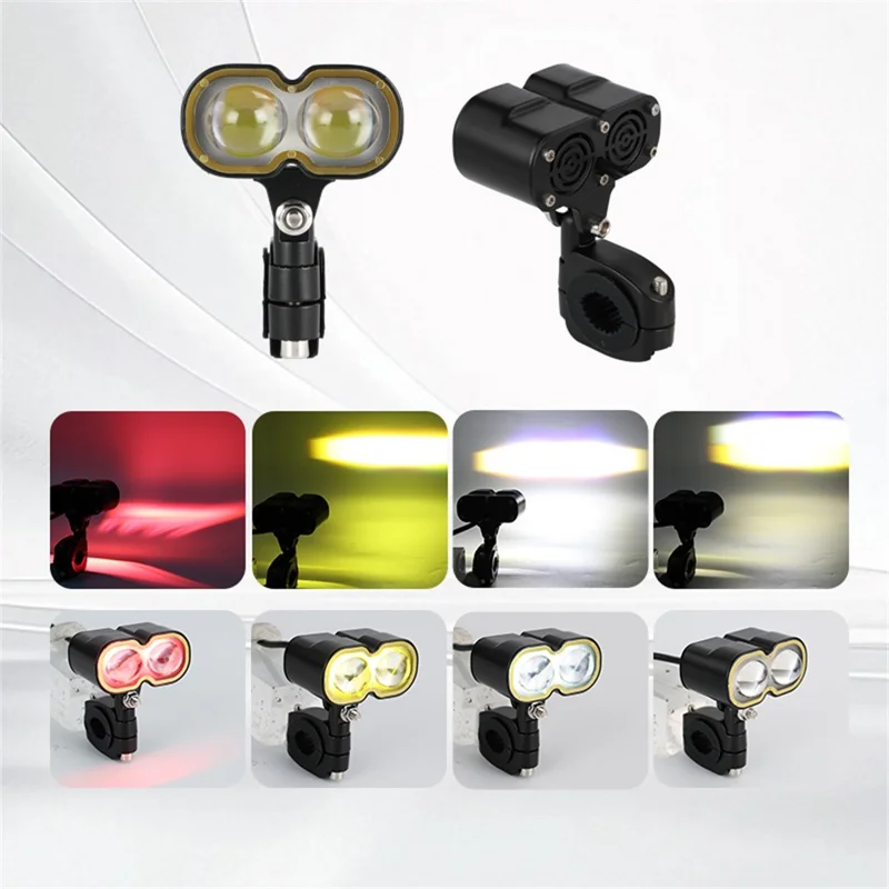 40W LED Headlight Spotlight for Car / Motorcycle Yellow / White Light Lamp with Halo Ring