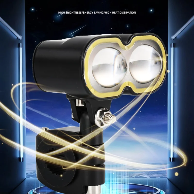 40W LED Headlight Spotlight for Car / Motorcycle Yellow / White Light Lamp with Halo Ring