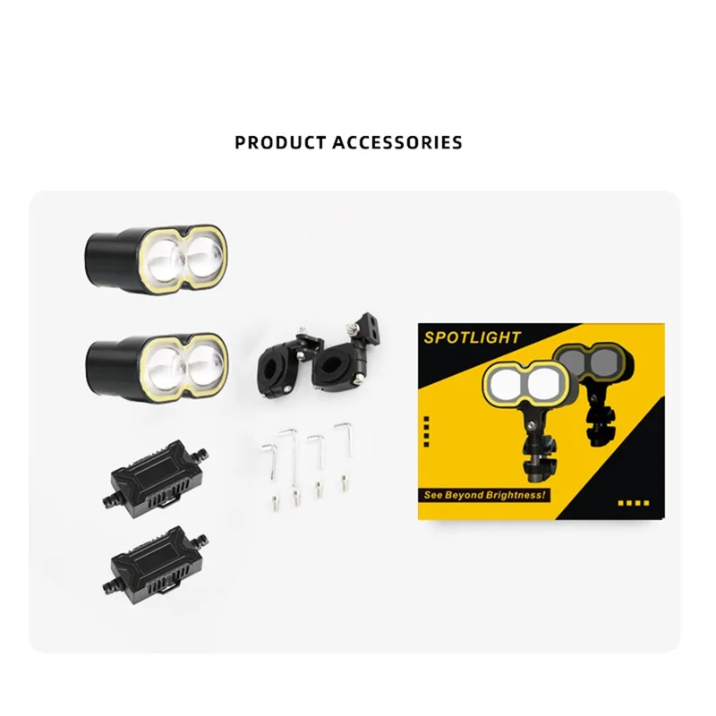 40W LED Headlight Spotlight for Car / Motorcycle Yellow / White Light Lamp with Halo Ring