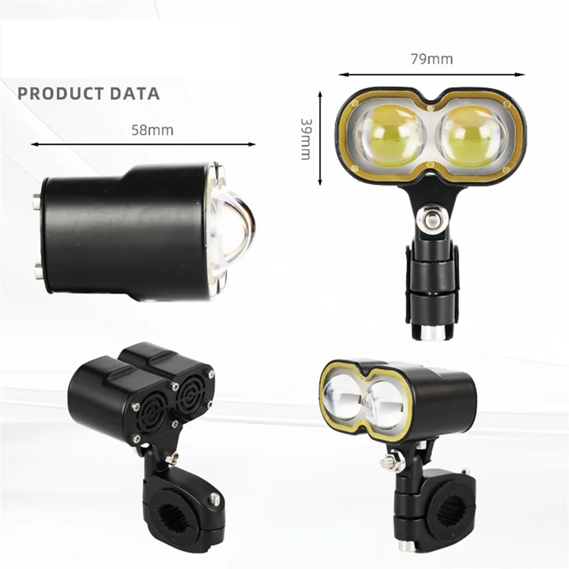 40W LED Headlight Spotlight for Car / Motorcycle Yellow / White Light Lamp with Halo Ring