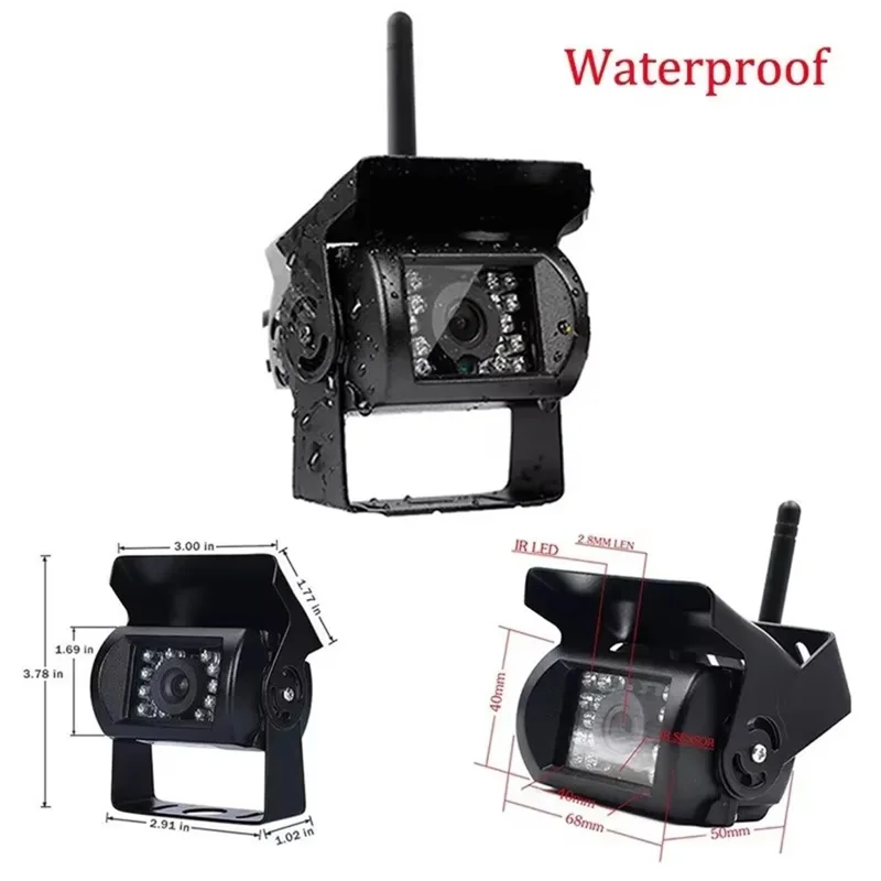 7 Inch Wireless Backup Camera System for Bus IP67 Waterproof Rear View Night Vision LCD Monitor
