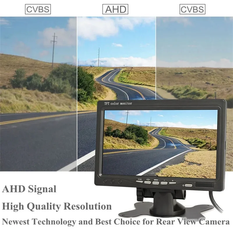 7 Inch Wireless Backup Camera System for Bus IP67 Waterproof Rear View Night Vision LCD Monitor