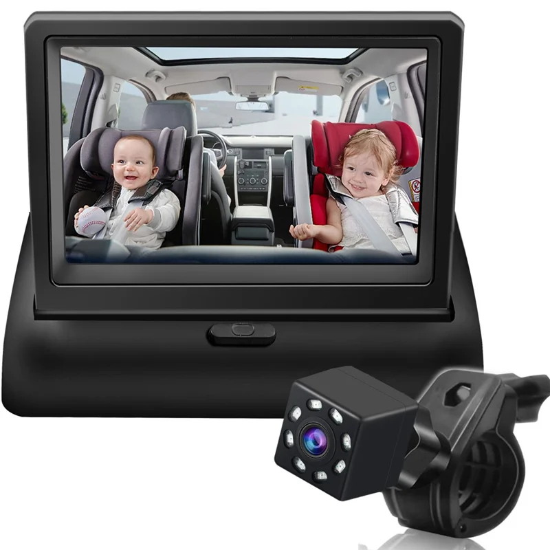 Foldable 4.3 Inch Screen HD 1080P Baby Car Rearview Monitor with Wide Angle Infrared Night Vision Camera