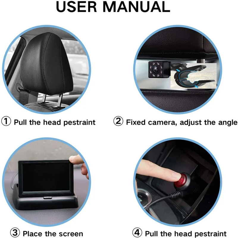 Foldable 4.3 Inch Screen HD 1080P Baby Car Rearview Monitor with Wide Angle Infrared Night Vision Camera