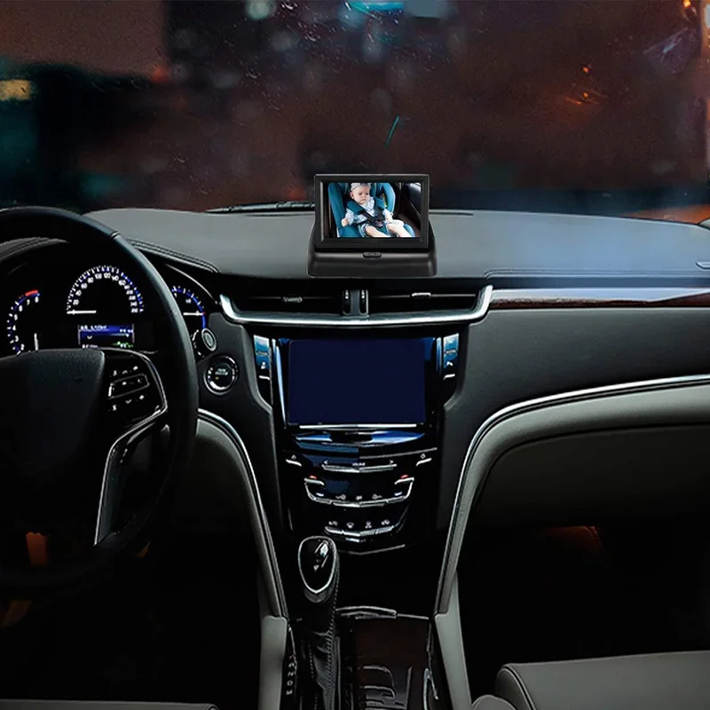 Foldable 4.3 Inch Screen HD 1080P Baby Car Rearview Monitor with Wide Angle Infrared Night Vision Camera