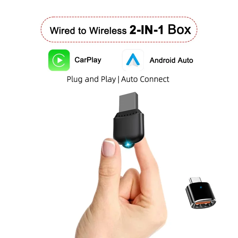 M25 2 i 1 til CarPlay / Android Auto trådløs adapter Bluetooth 5.4 AI-boks USB-dongle