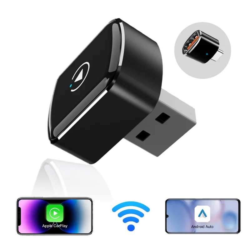 M26 2 in 1 For CarPlay  /  Android Auto Wired to Wireless Car Adapter 5.8G / 2.4G Dual Band WiFi Bluetooth-compatible USB Dongle