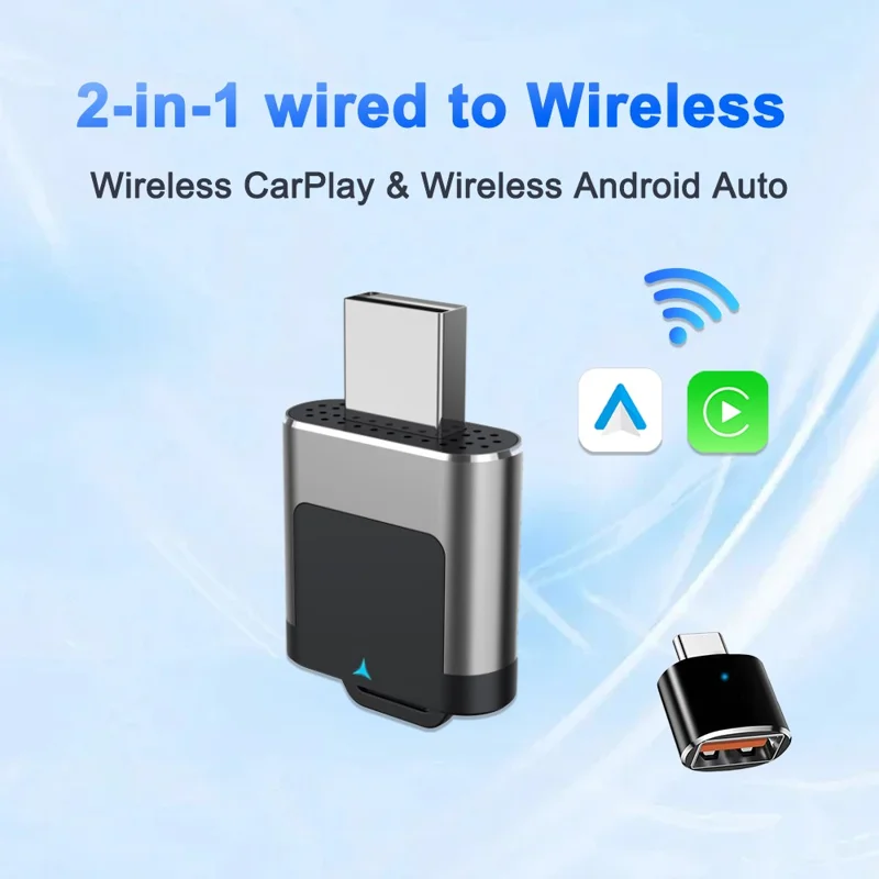M29 2 in 1 Wireless CarPlay AI Box Plug and Play Android Auto Wired to Wireless Car Adapter