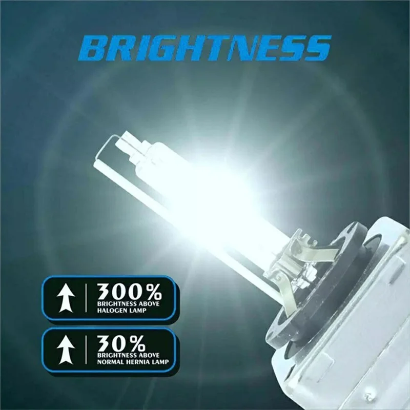 D1S 2Pcs 4300K Xenon HID Headlight Bulbs IP68 Waterproof High Brightness Automotive Front Lamp