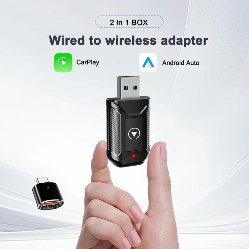 M30 2 in 1 AI Box Wireless Car Adapter for CarPlay  /  Android Auto Upgrade Compatible with Built-in CarPlay  /  Android Auto Vehicles