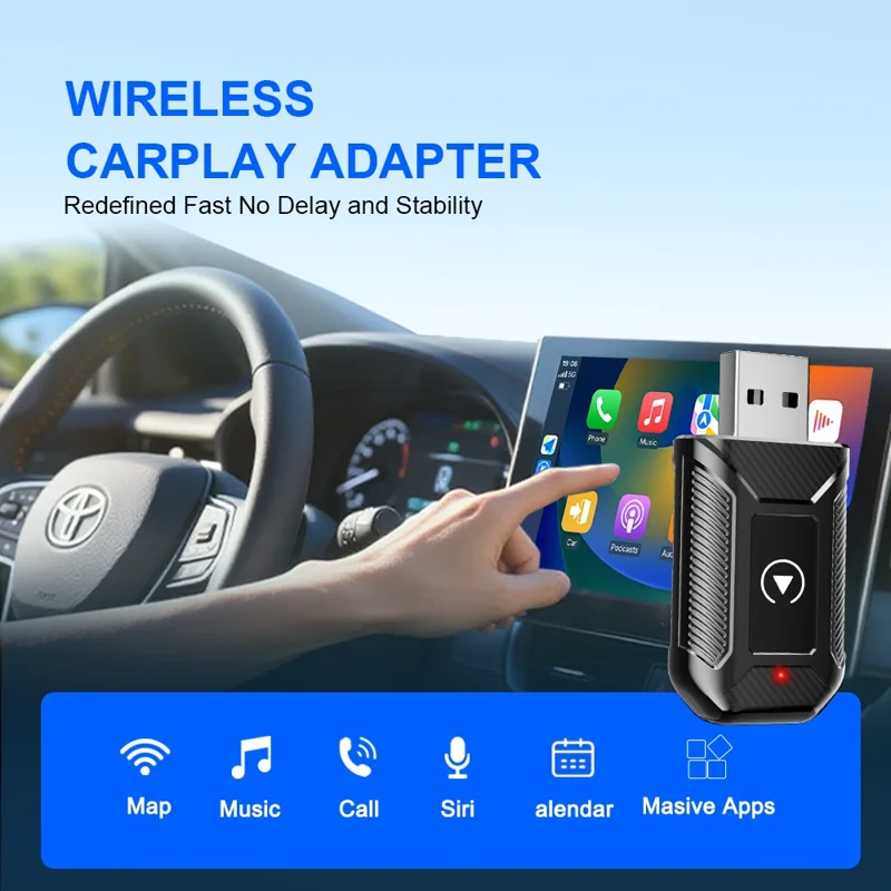 M30 2 in 1 AI Box Wireless Car Adapter for CarPlay  /  Android Auto Upgrade Compatible with Built-in CarPlay  /  Android Auto Vehicles