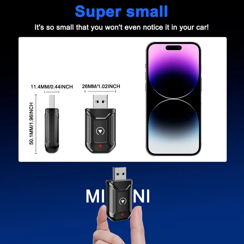 M30 2 in 1 AI Box Wireless Car Adapter for CarPlay  /  Android Auto Upgrade Compatible with Built-in CarPlay  /  Android Auto Vehicles