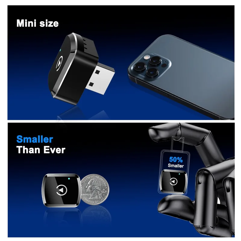 M39 2 in 1 AI Box Wireless Car Adapter for CarPlay  /  Android Auto Upgrade Wired to Wireless Compatible with Built-in CarPlay  /  Android Auto Vehicles