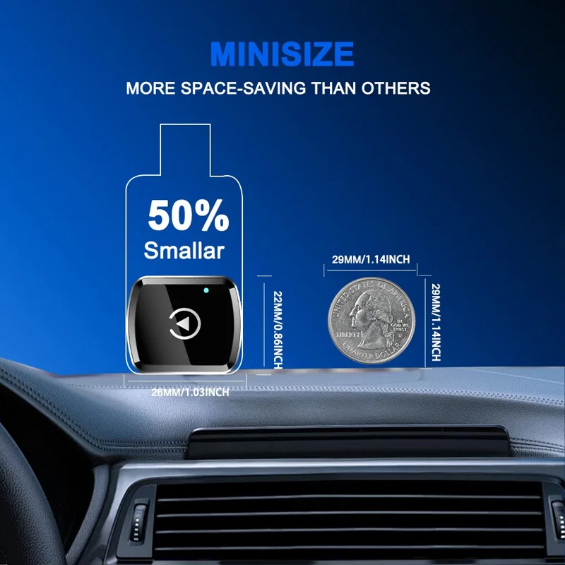 M39 2 in 1 AI Box Wireless Car Adapter for CarPlay  /  Android Auto Upgrade Wired to Wireless Compatible with Built-in CarPlay  /  Android Auto Vehicles