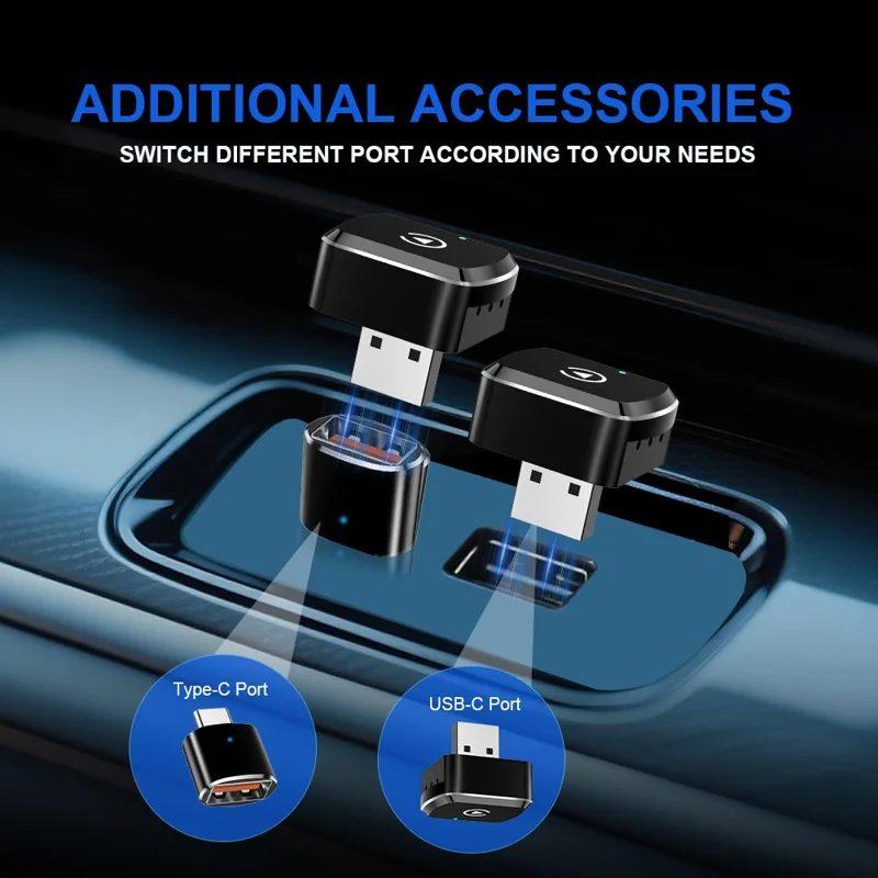 M39 2 in 1 AI Box Wireless Car Adapter for CarPlay  /  Android Auto Upgrade Wired to Wireless Compatible with Built-in CarPlay  /  Android Auto Vehicles