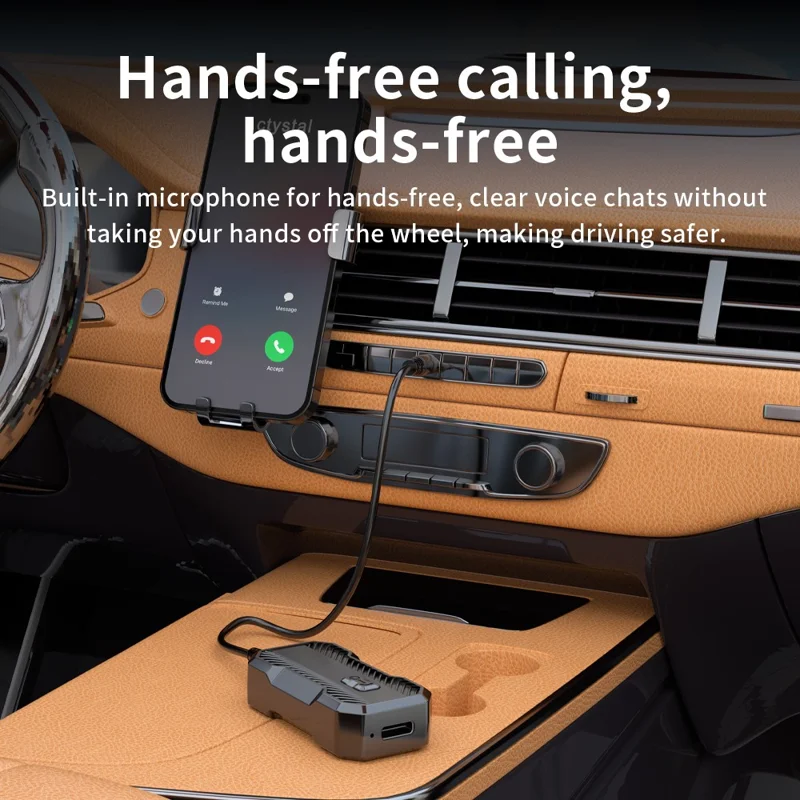 W23 billydmodtageradapter Bluetooth-kompatibel 5.3 hænderfri AUX trådløs transmitter