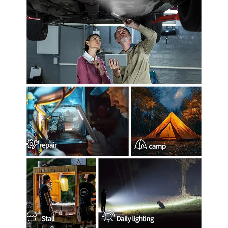 IPX4 vandtæt mini penlygte til camping, arbejde, reparation, 6 tilstande, udendørs, magnetisk lommelygte - grøn