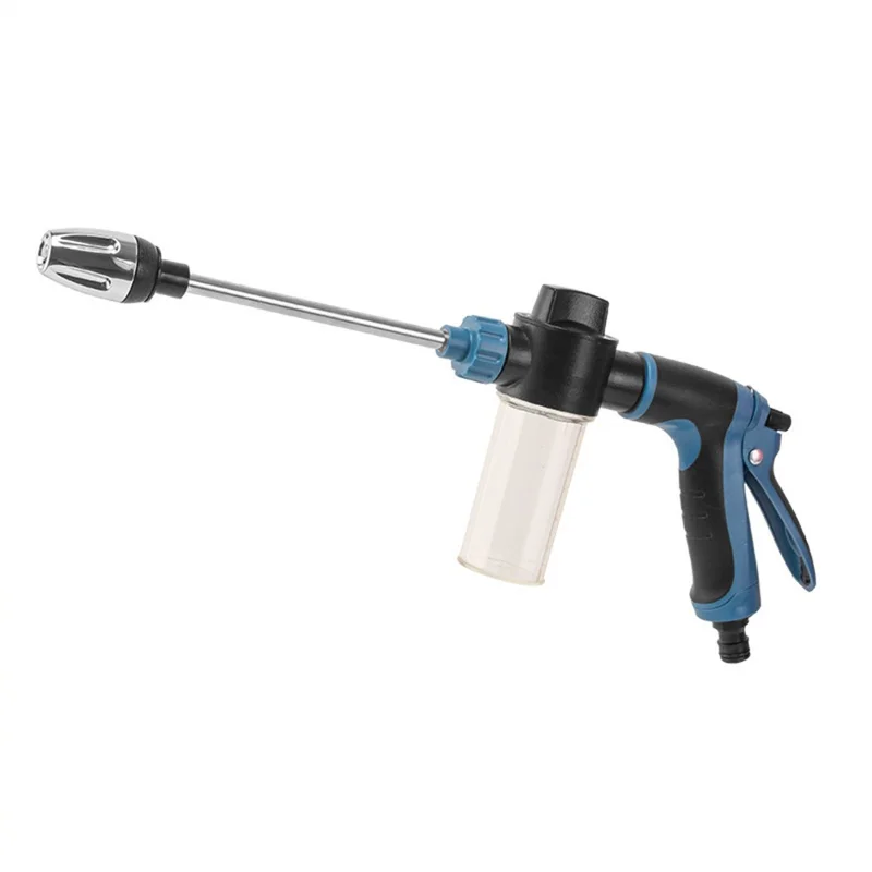 Pistolet à eau haute pression à manche allongé T8 pour le nettoyage à la mousse de voiture - Bleu