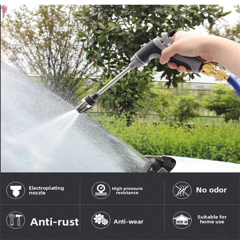 Pistolet à eau haute pression à manche allongé T8 pour le nettoyage à la mousse de voiture - Bleu