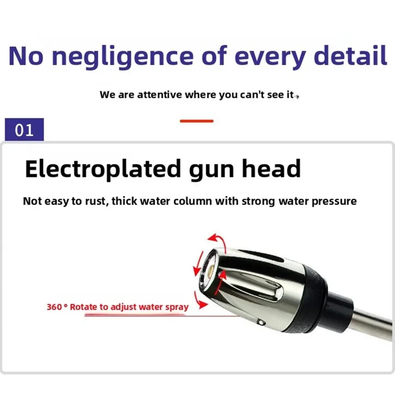 Pistolet à eau haute pression à manche allongé T8 pour le nettoyage à la mousse de voiture - Bleu