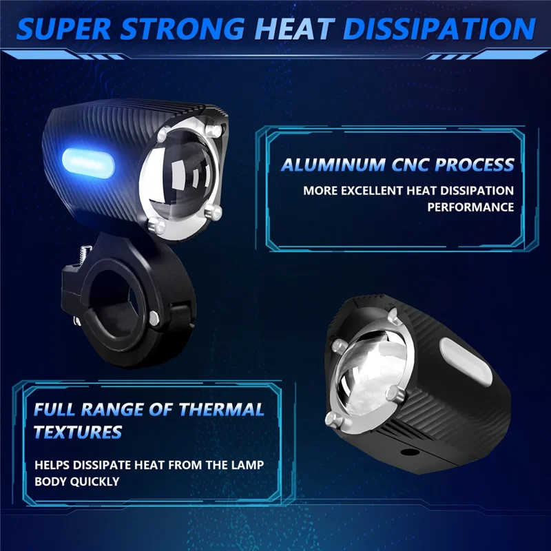 M10 1Pc Motorcycle LED Spotlight Blue Warning Light 5 Modes IP67 Waterproof Auxiliary Lamp