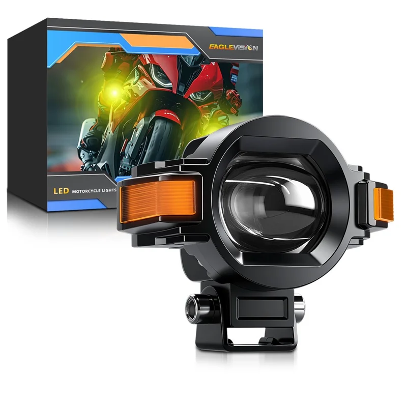 M15 1Pc Motorcycle Auxiliary Lamp IP68 Waterproof High Brightness Aluminum Alloy DRL LED Spotlight