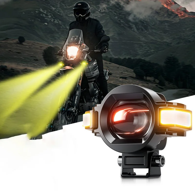 M15 1Pc Motorcycle Auxiliary Lamp IP68 Waterproof High Brightness Aluminum Alloy DRL LED Spotlight