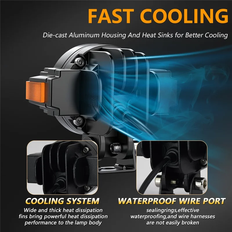 M15 1Pc Motorcycle Auxiliary Lamp IP68 Waterproof High Brightness Aluminum Alloy DRL LED Spotlight