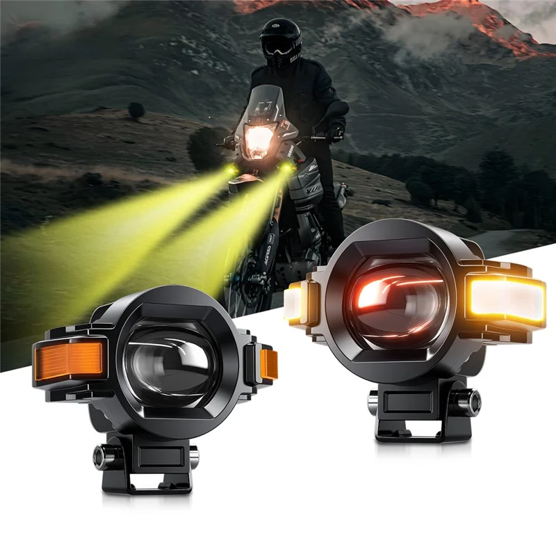 M15 2Pcs Motocicleta Lâmpada Auxiliar IP68 À Prova d'Água Brilho Alto Alumínio Liga LED Holofote DRL