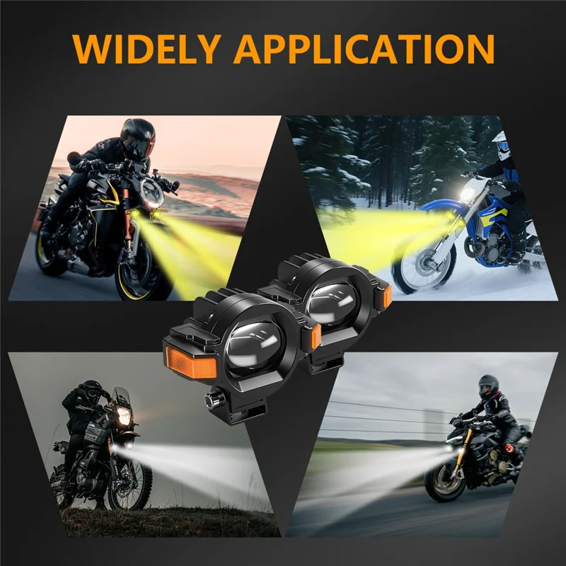 M15 2Pcs Motocicleta Lâmpada Auxiliar IP68 À Prova d'Água Brilho Alto Alumínio Liga LED Holofote DRL