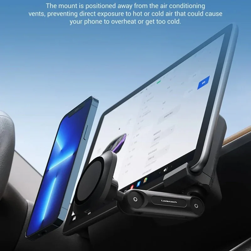 LD-TS1-M4 Para Tesla Model 3 / Y Central Control Screen Magnetic Cell Phone Holder Car 15W Wireless Charger Adjustable Phone Mount