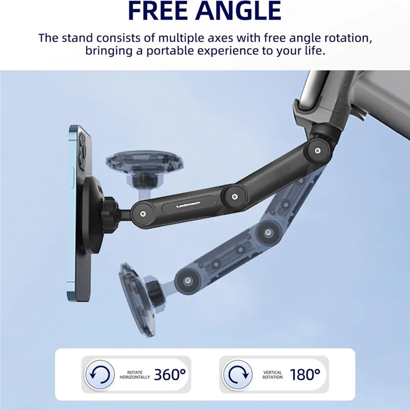 LD-TS2-M4 For Tesla Model 3  /  Y Central Control Screen Dual Arm Magnetic Car Phone Holder 15W Wireless Charger Cellphone Support