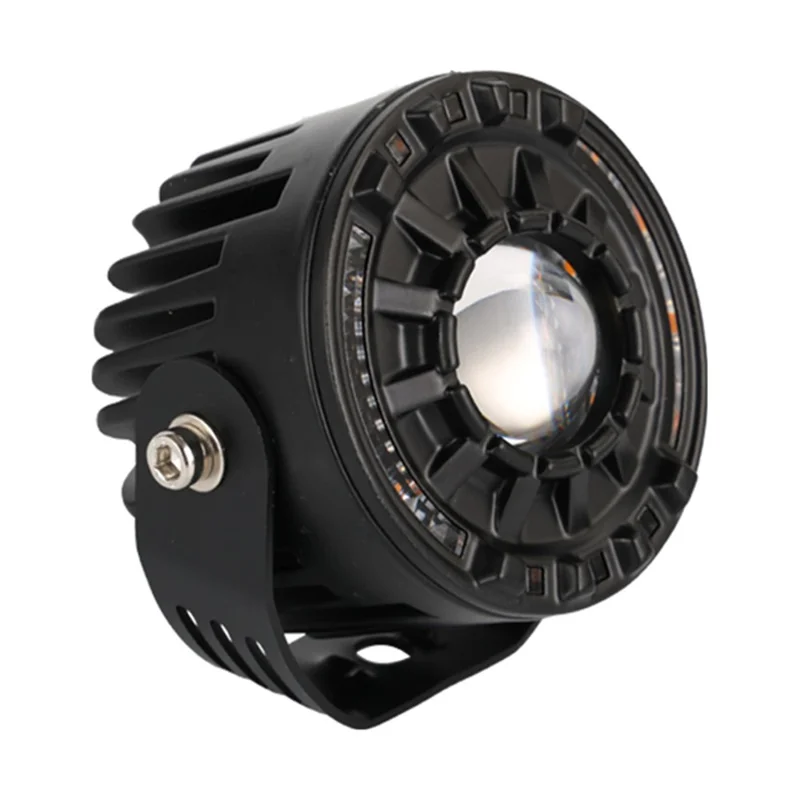 30W LED Motorcycle Headlight 3 Color Modes IP67 Waterproof Die Cast Aluminum Front Lamp