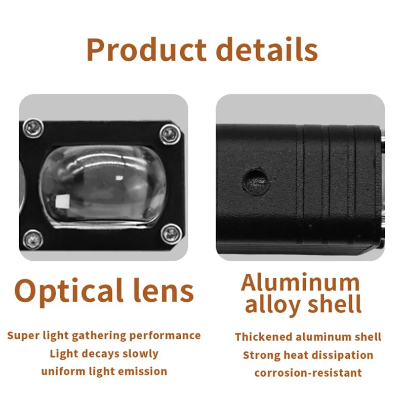 V72 2-LED Phare antibrouillard de moto Projecteur LED haute puissance étanche pour camion tout-terrain SUV