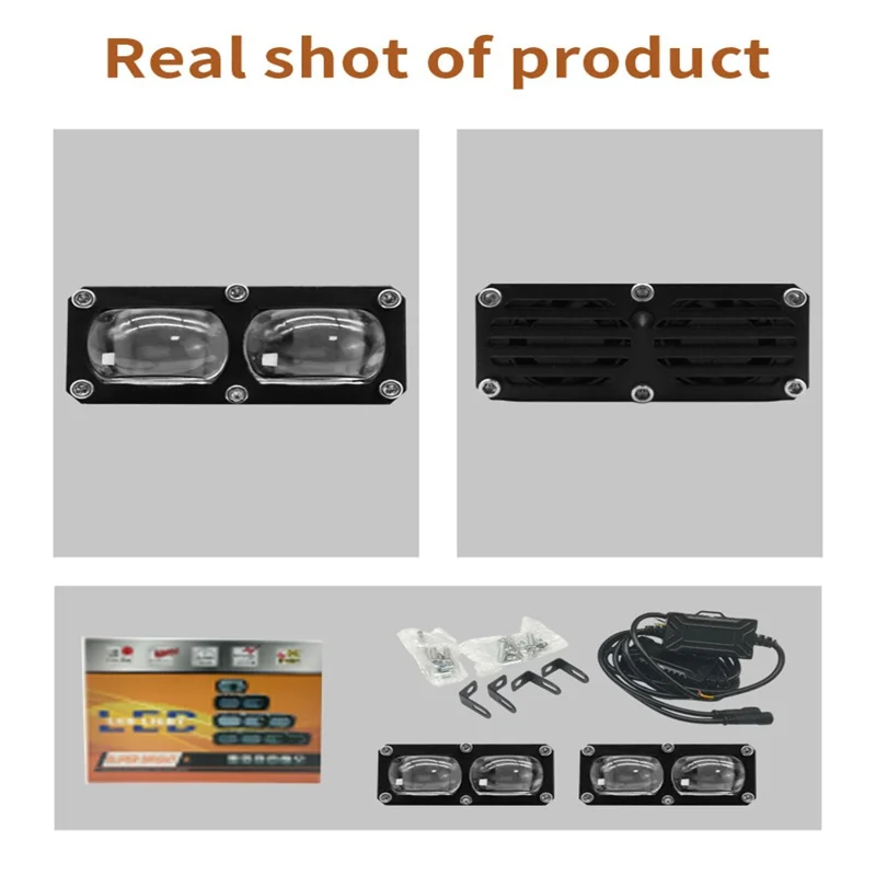 V72 2-LED Phare antibrouillard de moto Projecteur LED haute puissance étanche pour camion tout-terrain SUV