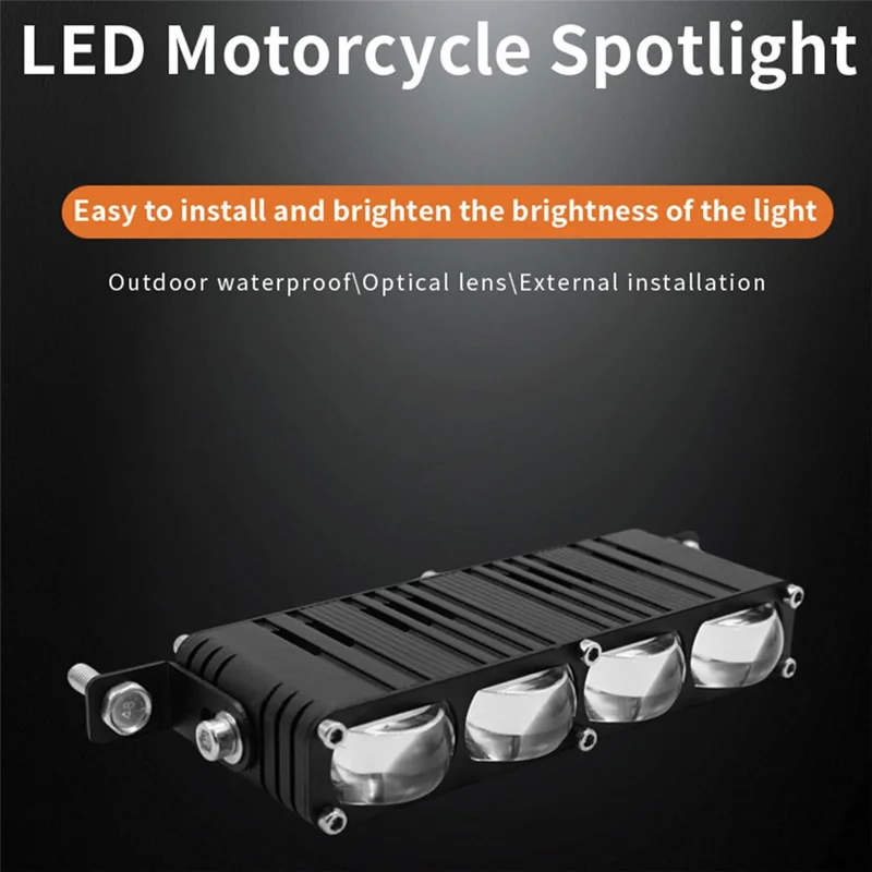 V81 4-LED Motorcycle Fog Light High Power Waterproof LED Headlight for Off-Road Truck SUV