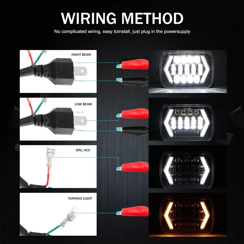 7 Inch LED Headlight with Arrow Turn Signals High Low Beam Offroad Driving Light Daytime Running Lamp
