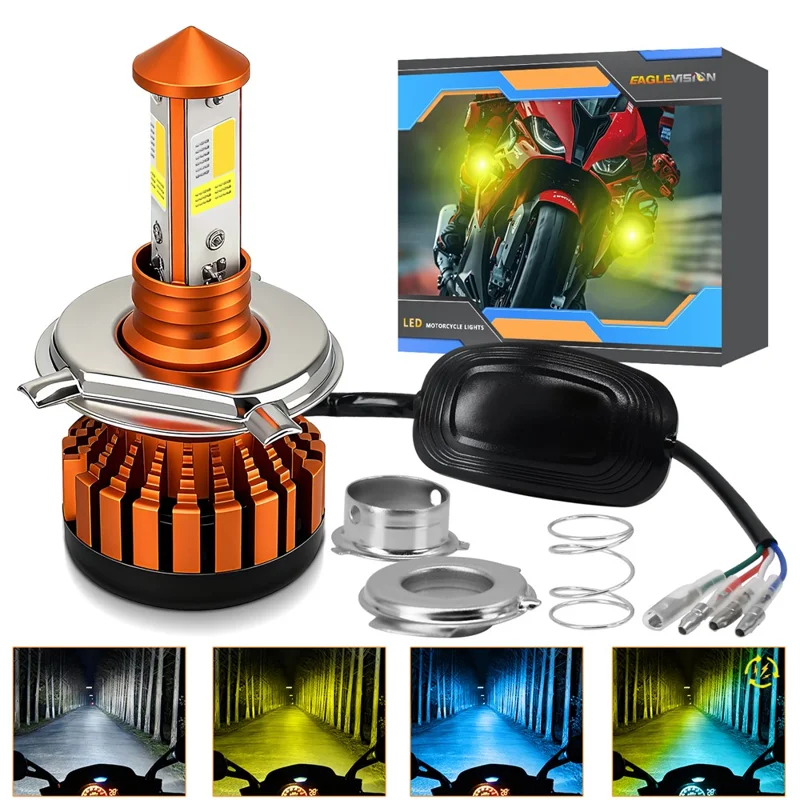 C01 Yellow White Blue Multi-Color LED Spotlight IP67 Waterproof Aluminum Alloy Motorcycle Headlight