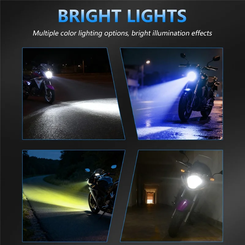 C01 Yellow White Blue Multi-Color LED Spotlight IP67 Waterproof Aluminum Alloy Motorcycle Headlight