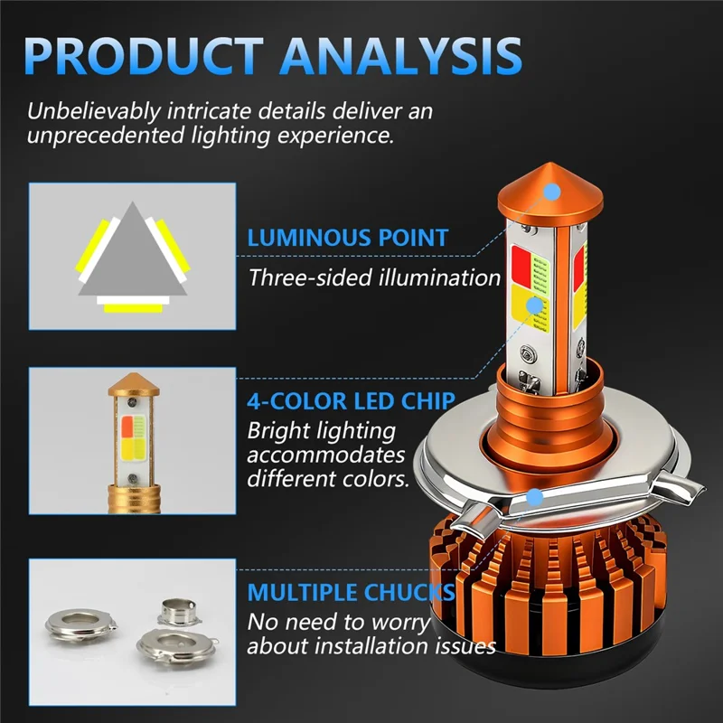 C01 Yellow White Blue Red Multi Color LED Spotlight IP67 Waterproof Aluminum Alloy Motorcycle Headlight